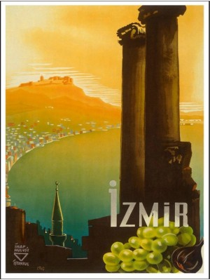 Turkey Izmir vintage travel poster